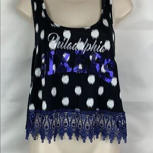 Game day Couture sequined black and white crop top